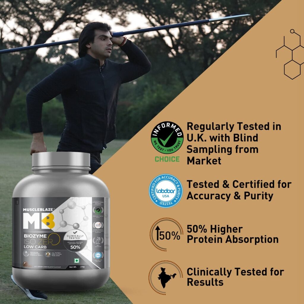 MuscleBlaze Biozyme Iso-Zero, 2 kg (4.4 lb), Low Carb Ice Cream Chocolate - Image 2